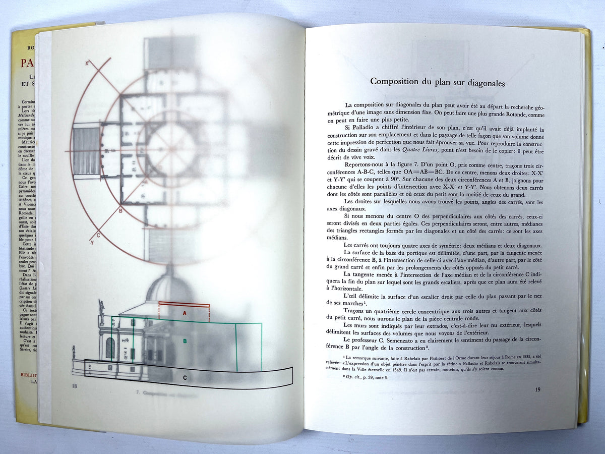 Palladio: La Rotonde et sa Géométrie, Robert Streitz, Bibliothèque des Arts, 1973, Near Fine hardcover w/DJ.