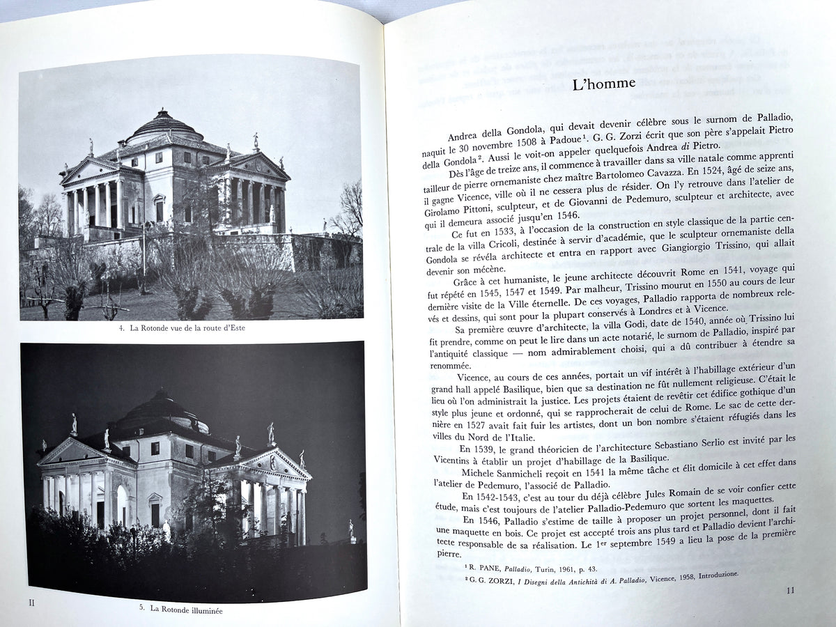 Palladio: La Rotonde et sa Géométrie, Robert Streitz, Bibliothèque des Arts, 1973, Near Fine hardcover w/DJ.