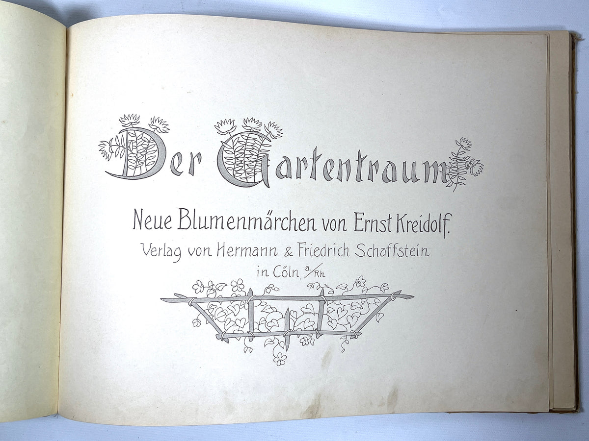 Der Gartentraum (the Garden Dream) Good First Edition, Ernst Kreidolf. German Jugendstil Children's Book