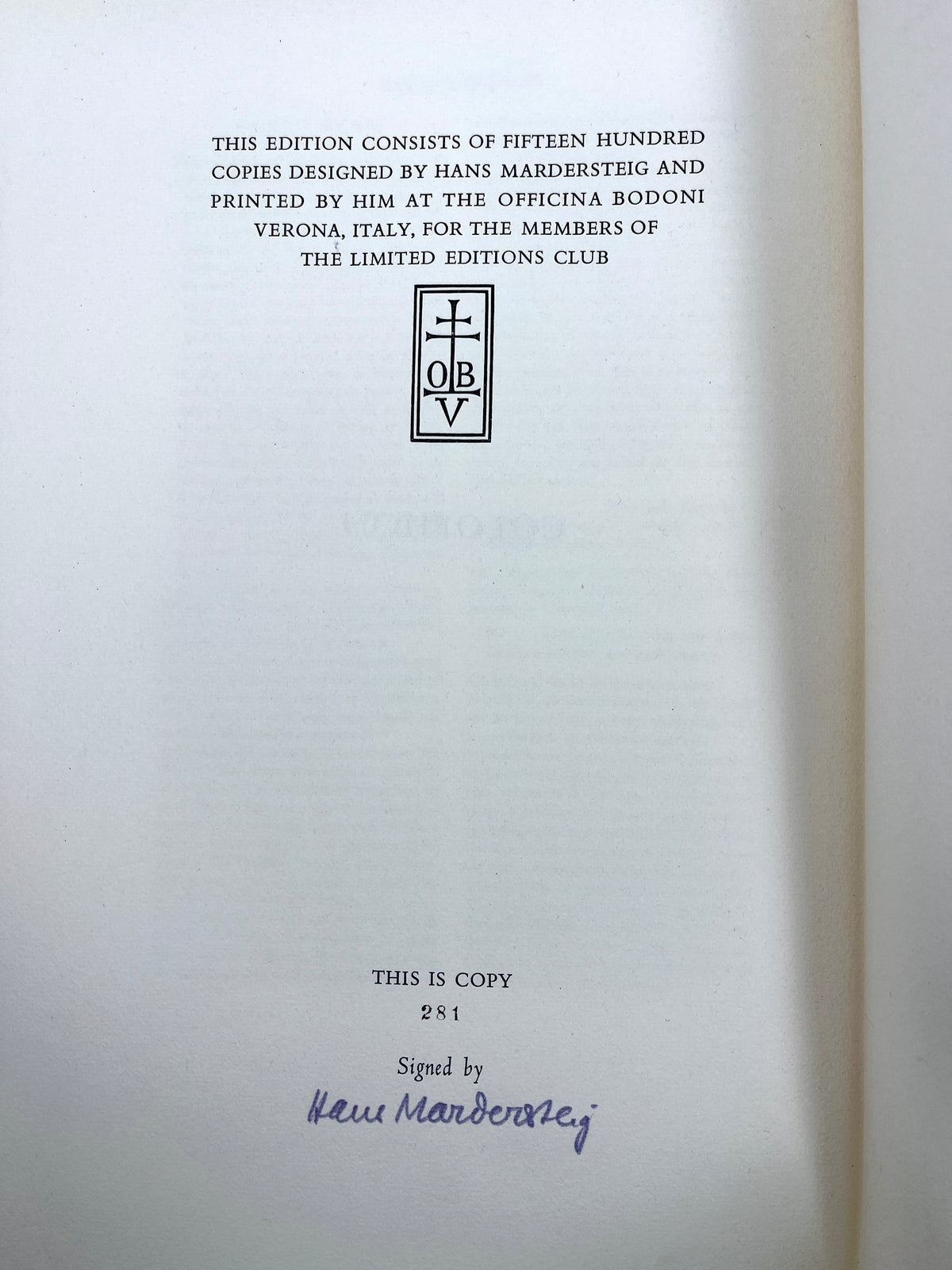 The Divine Comedy of Dante Alighieri, Hans Mardersteig, SIGNED, Limited Editions Club