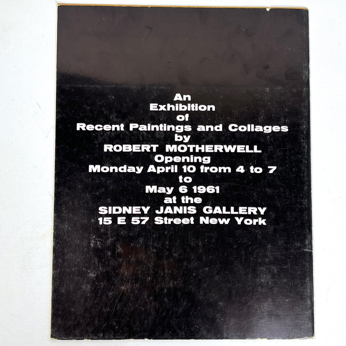 Robert Motherwell, Sidney Janis Gallery, RARE, 1961 exhibit catalog, Very Good staplebound.