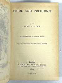 Jane Austen, Pride and Prejudice, Reprint 1st Ed Thus, Macmillan & Co., Scarce, 1899, VG HC