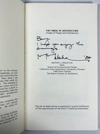 The Fabric of Architecture: Images of People and Architecture, 1982, SIGNED, VG softcover