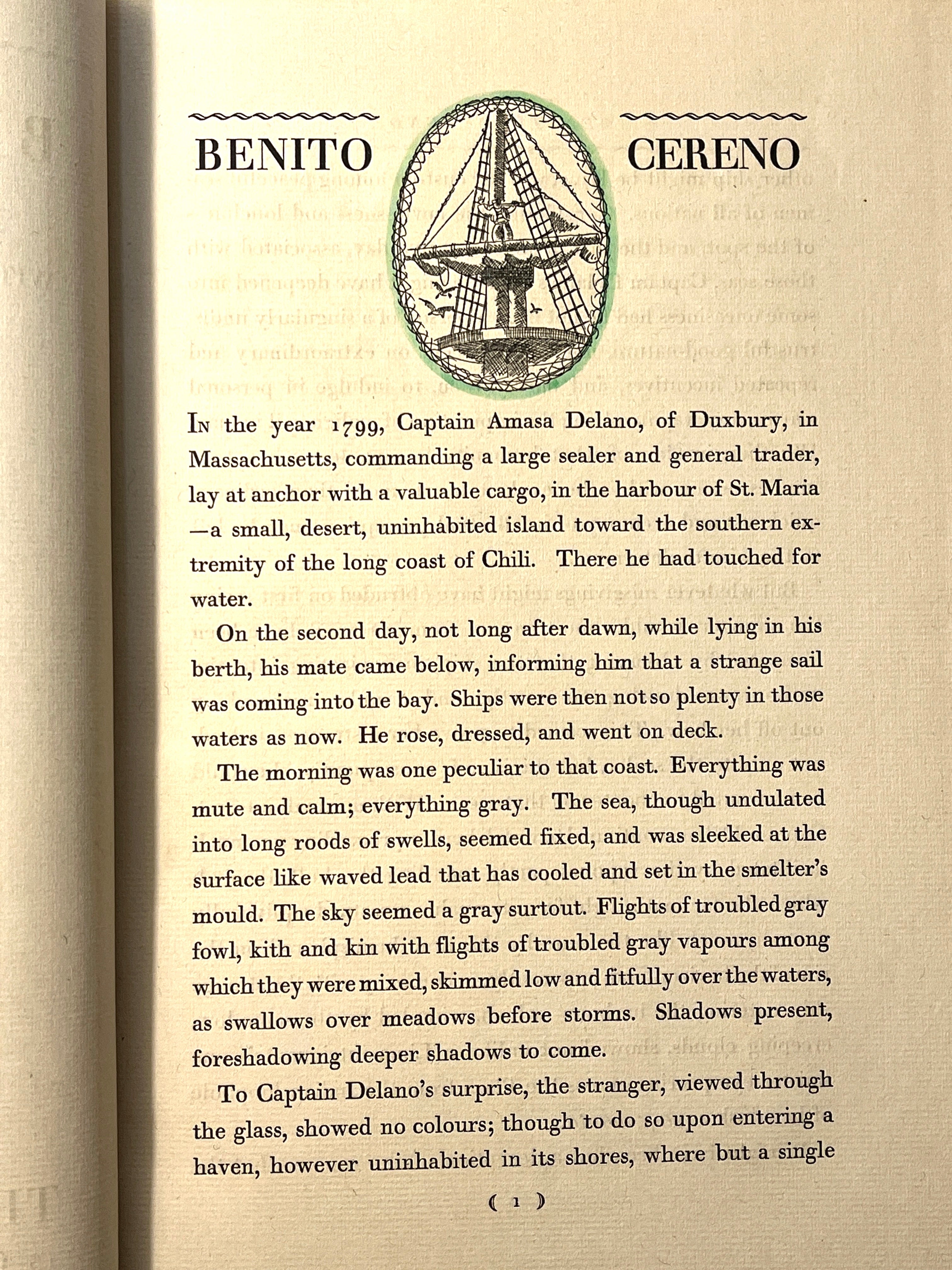 Benito Cereno by Herman Melville with Pictures by E. McKnight Kauffer (1926) hardcover on sale book