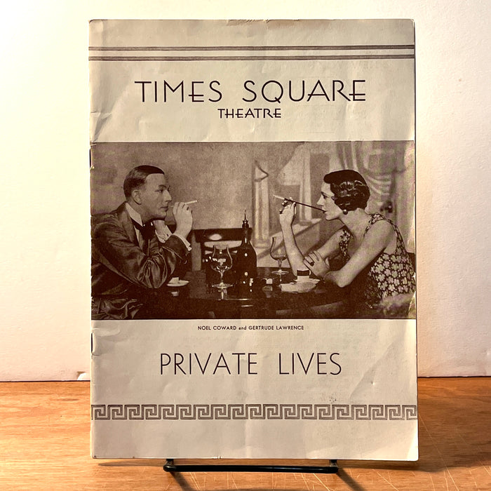 Private Lives, Noel Coward and Gertrude Lawrence, 1931, Playbill, Softcover, Very Good