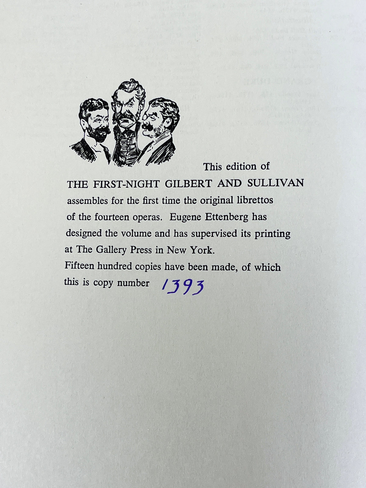 Gilbert and Sullivan: The First Night, 1958, Limited Editions Club, NF HC, DJ, & portfolio