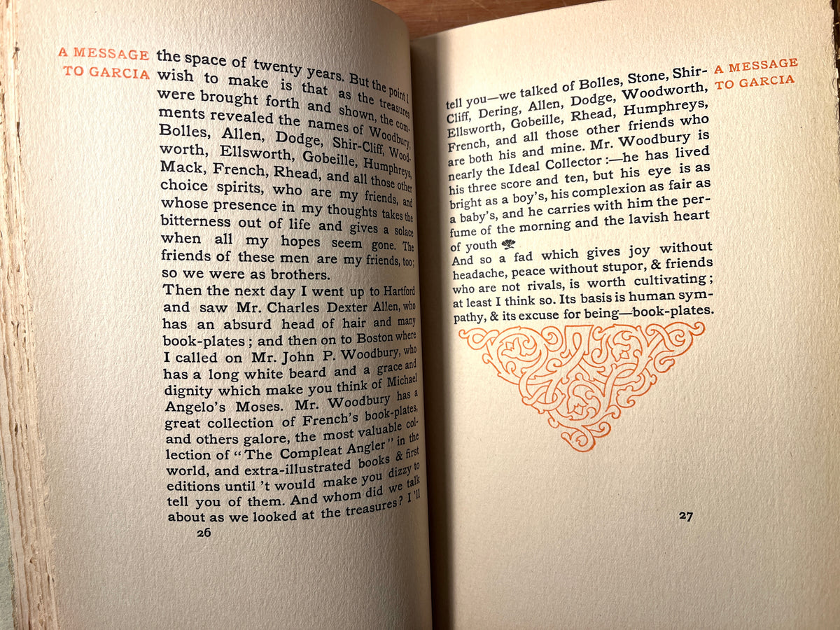 A Message to Garcia and Thirteen Other Things, Fra Elbertus, The Roycrofters, 1901, HC, VG.