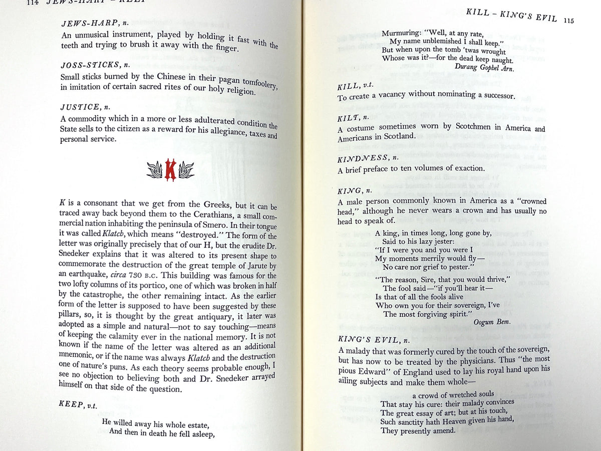 Ambrose Bierce, The Devil's Dictionary, Fritz Kredel, 1972, SIGNED, NF HC w/slipcase.