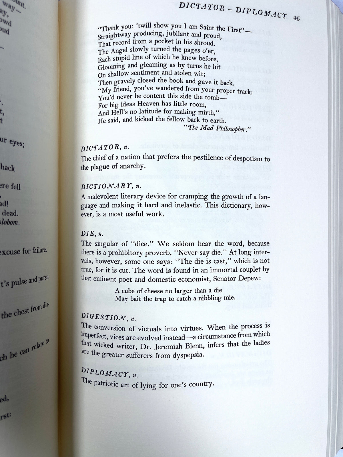 Ambrose Bierce, The Devil's Dictionary, Fritz Kredel, 1972, SIGNED, NF HC w/slipcase.