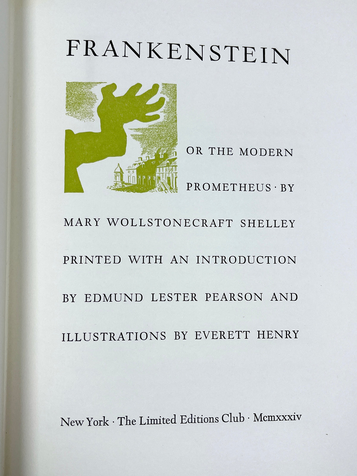 Frankenstein, or The Modern Prometheus, Mary Shelley, Limited Editions Club, SIGNED