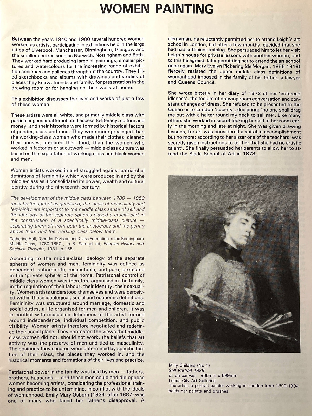 Painting Women: Victorian Women Artists, Rochdale Art Gallery, 1988 catalog, VG