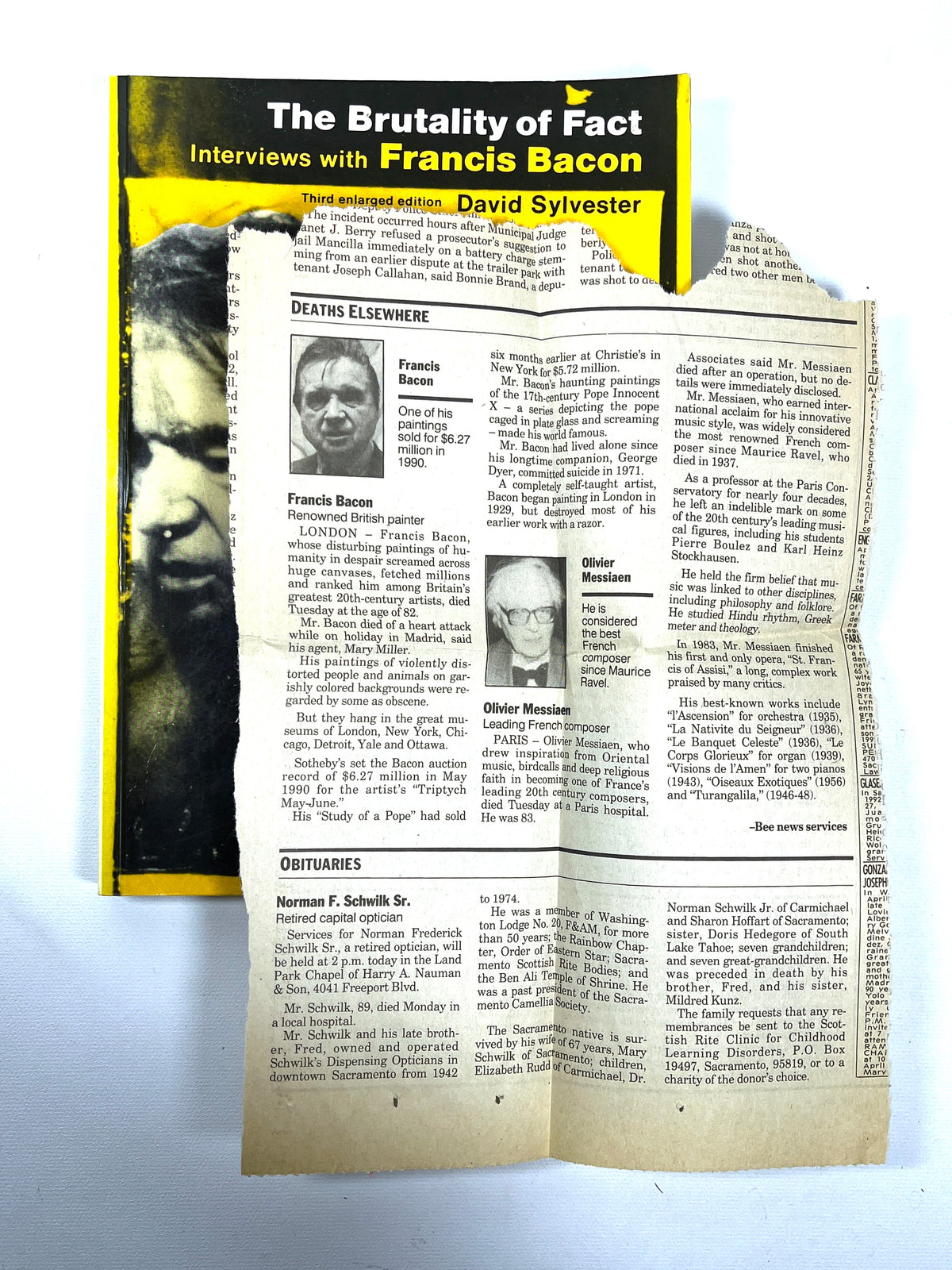 The Brutality of Fact: Interviews with Francis Bacon, 3rd Enlarged Ed., 1990, Very Good softcover.