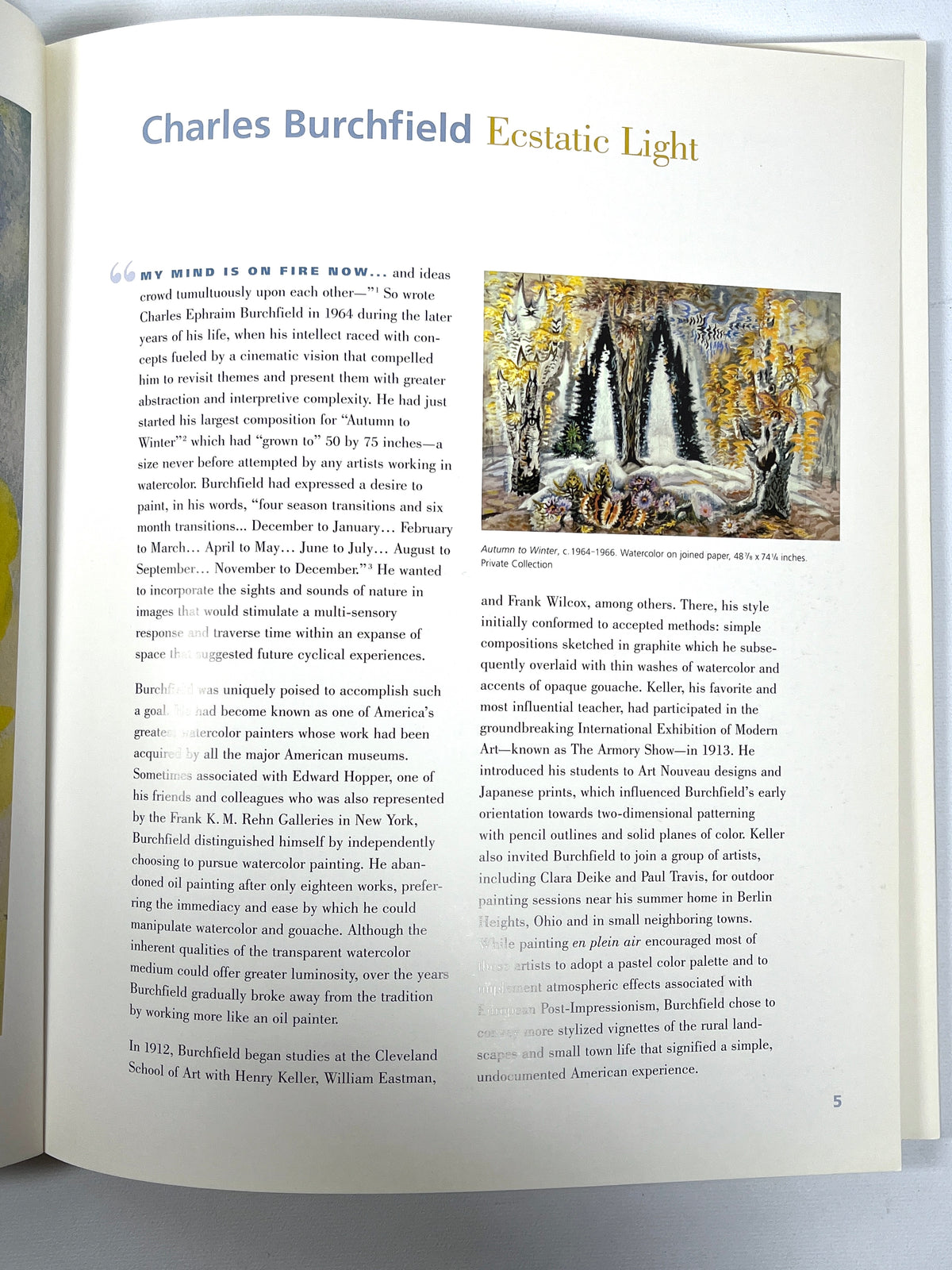 Charles Burchfield: Ecstatic Light; DC Moore Gallery, 2007, Near Fine softcover.