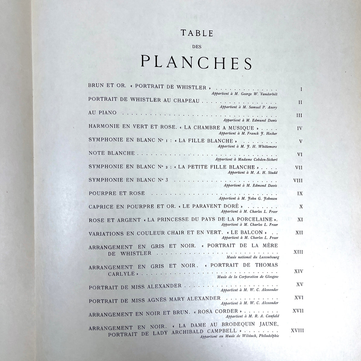 L'oeuvre de James Mac Neill Whistler, Libraire Centrale des Beaux-Arts, 1905, Good hardcover.