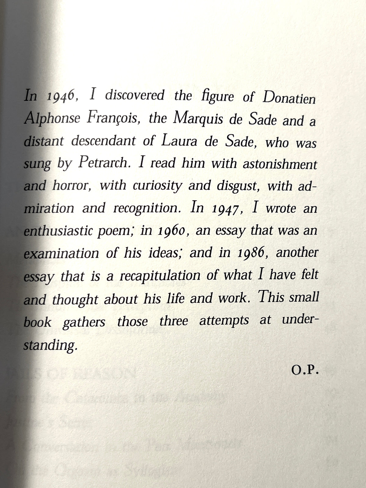 Octavio Paz, An Erotic Beyond: Sade, Uncorrected Proof, 1998, Softcover, Near Fine