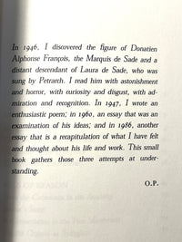 Octavio Paz, An Erotic Beyond: Sade, Uncorrected Proof, 1998, Softcover, Near Fine