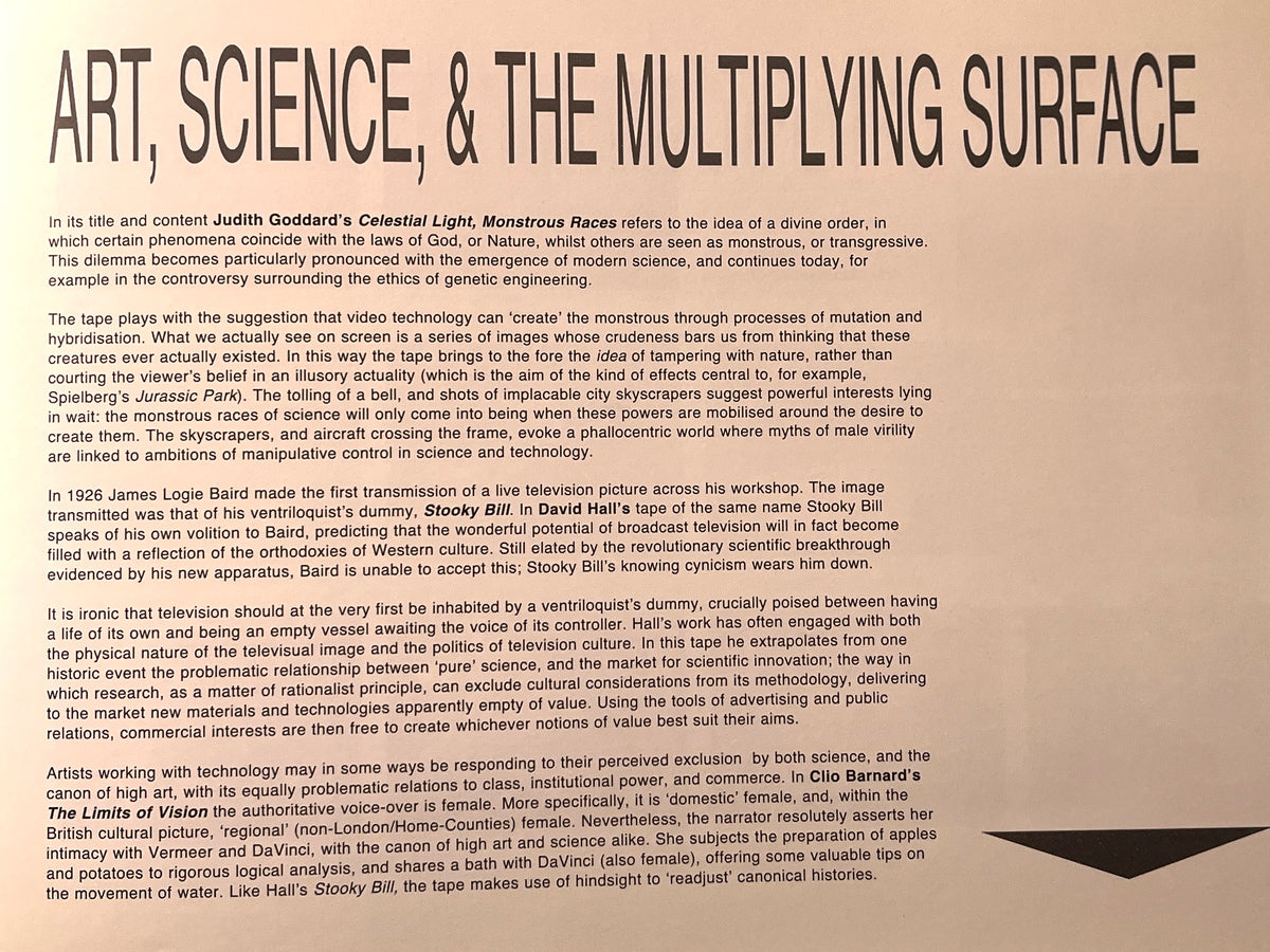 Artists’ Videotapes, 1975-95: A Selection, Andrew Stones, Cornerhouse Exhibitions, 1995, Rare, SC, NF