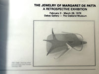 The Jewelry of Margaret De Patta: A Retrospective Exhibition, Oakland Museum, VG