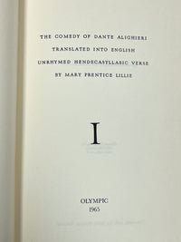 The Comedy of Dante Alighieri, Olympic Publishing Co., 1965, RARE Reprint, Very Good hardcover.