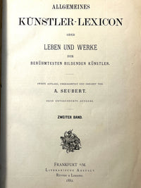 Allgemeines Kunstler-Lexicon; oder, Leben und Werke ..., 1882, 3 Vols, Very Good