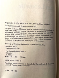 Metropolitan Life, Fran Lebowitz, E. P. Dutton, 1978, Near Fine w/DJ