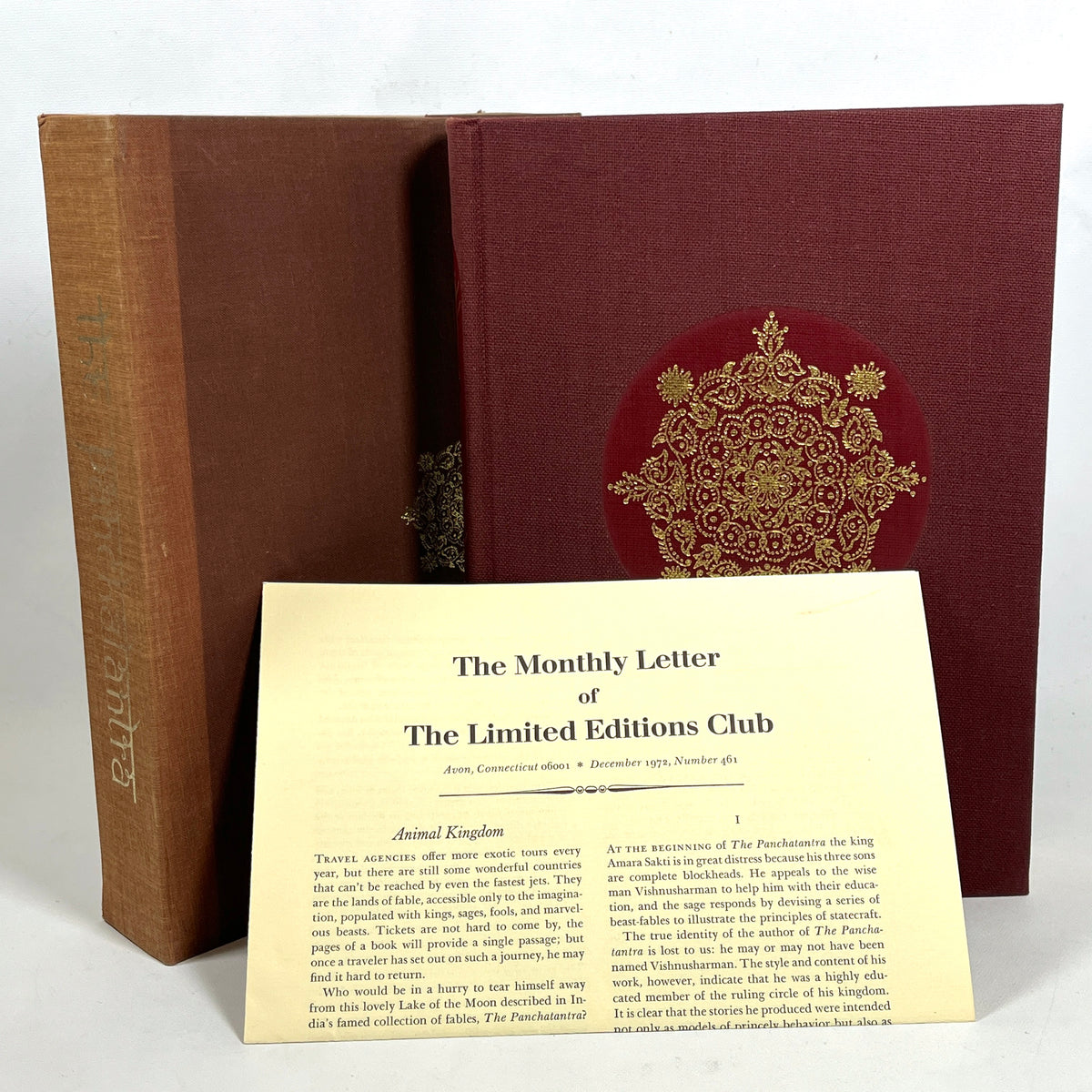 The Panchatantra, Arthur W. Ryder, Y. G. Srimati, Limited Editions Club, 1972, NF