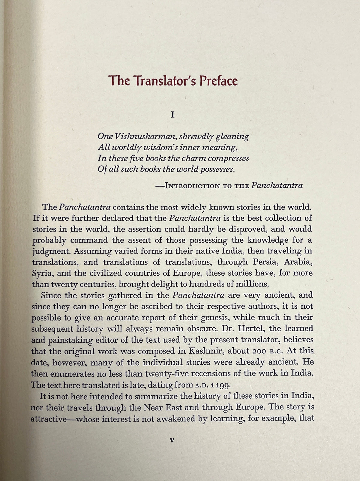 The Panchatantra, Arthur W. Ryder, Y. G. Srimati, Limited Editions Club, 1972, NF