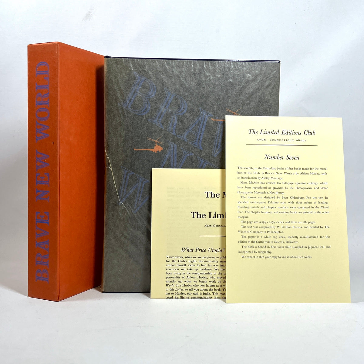 Brave New World, Aldous Huxley, Limited Editions Club, 1974, Near Fine HC & SC