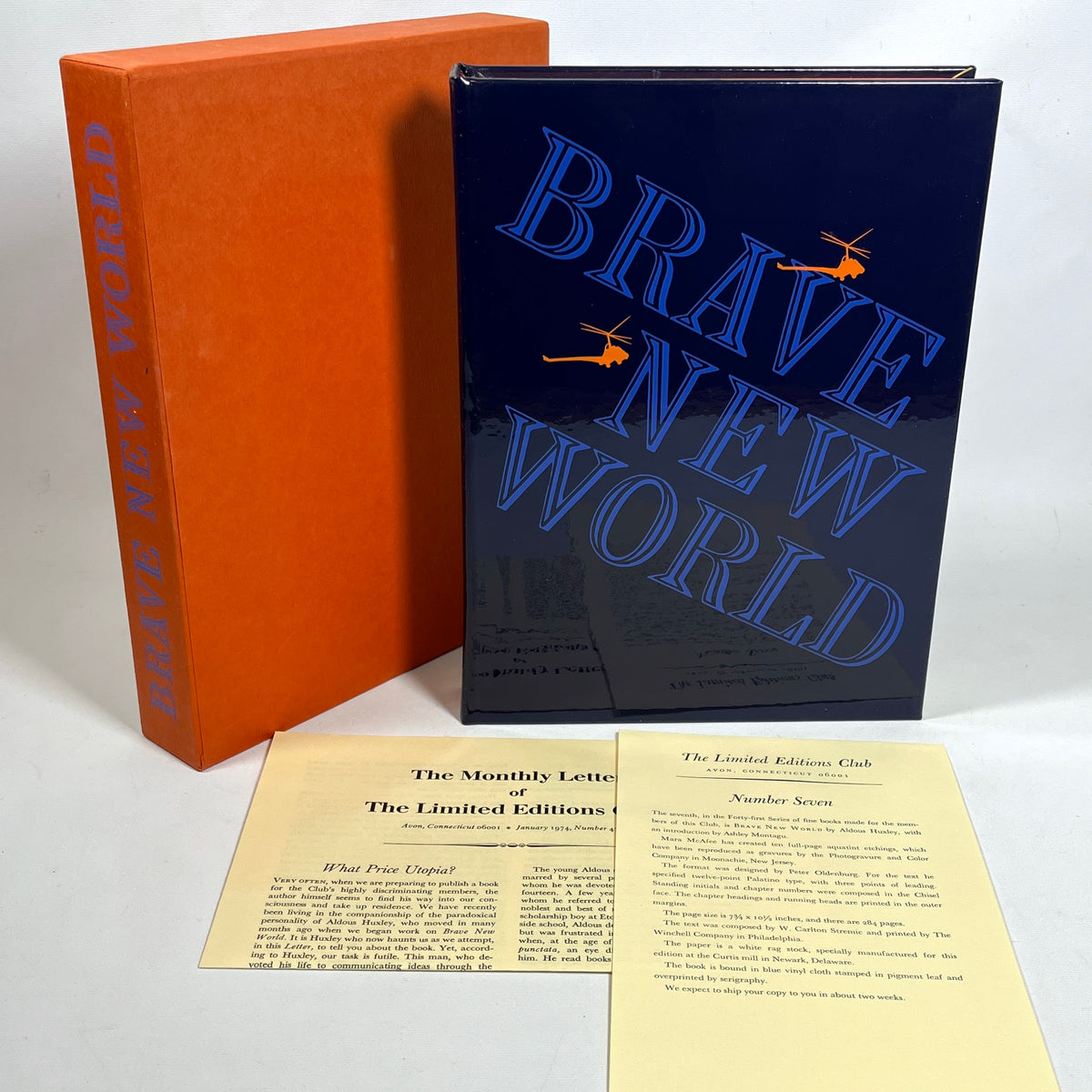 Brave New World, Aldous Huxley, Limited Editions Club, 1974, Near Fine HC & SC