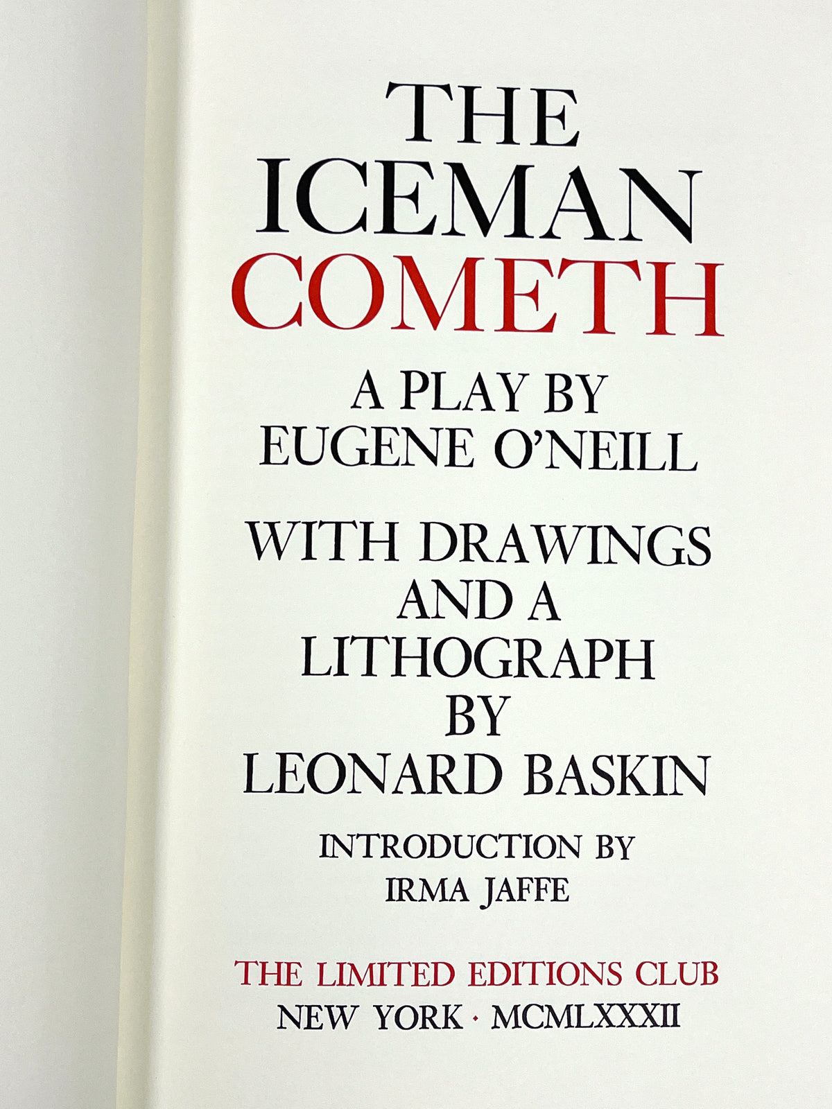 The Iceman Cometh, Eugene O’Neill, Leonard Baskin, Limited Editions Club, 1982