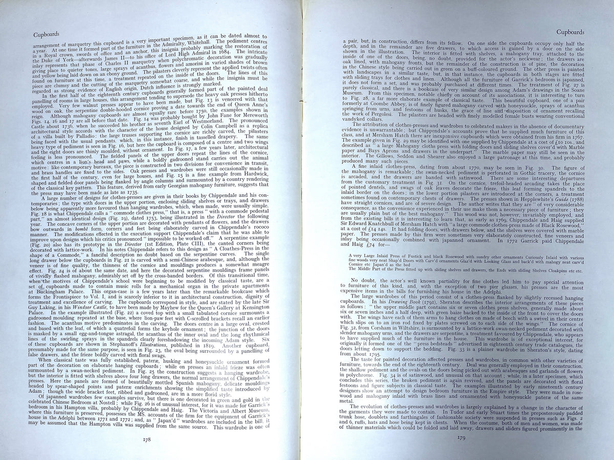 The Dictionary of English Furniture: From the Middle Ages to the Late Georgian Period, 1st Ed., 1924-27, 3 Volume hardcover set.