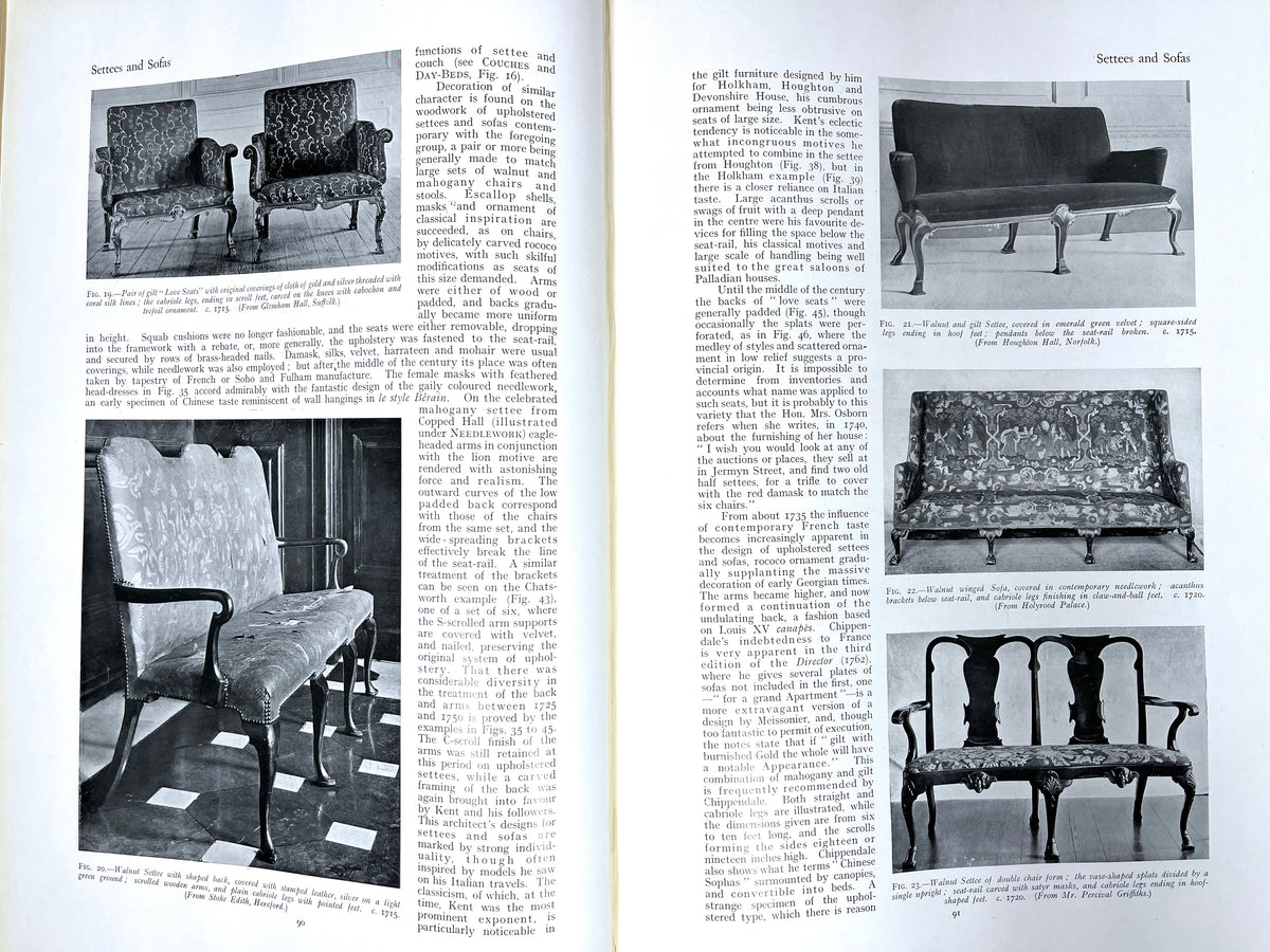 The Dictionary of English Furniture: From the Middle Ages to the Late Georgian Period, 1st Ed., 1924-27, 3 Volume hardcover set.