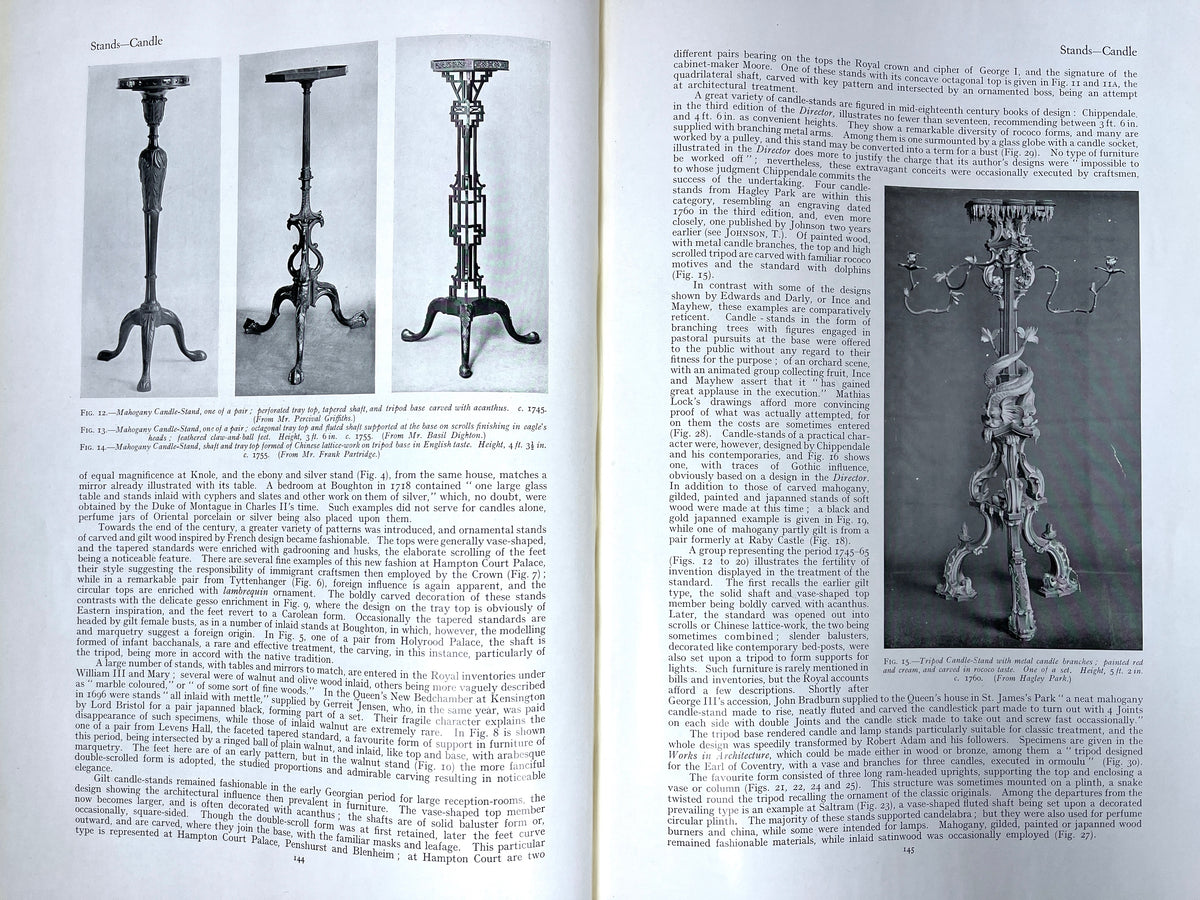 The Dictionary of English Furniture: From the Middle Ages to the Late Georgian Period, 1st Ed., 1924-27, 3 Volume hardcover set.