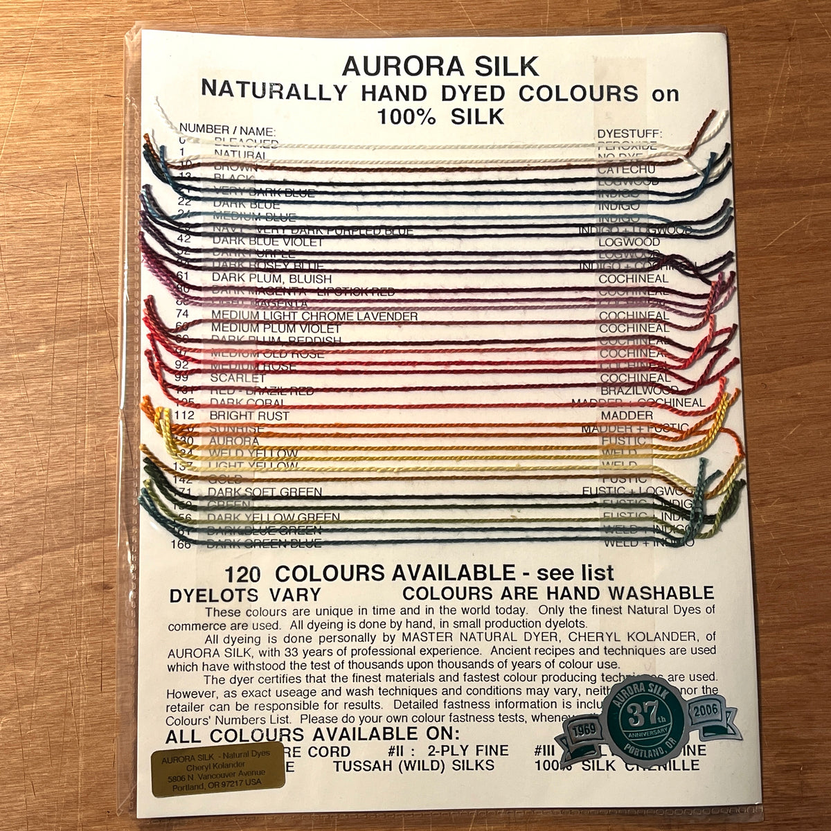 Brilliant Colours with Natural Dyes, Cheryl Kolander, 2004, SIGNED, 1st Ed., SC, NF.