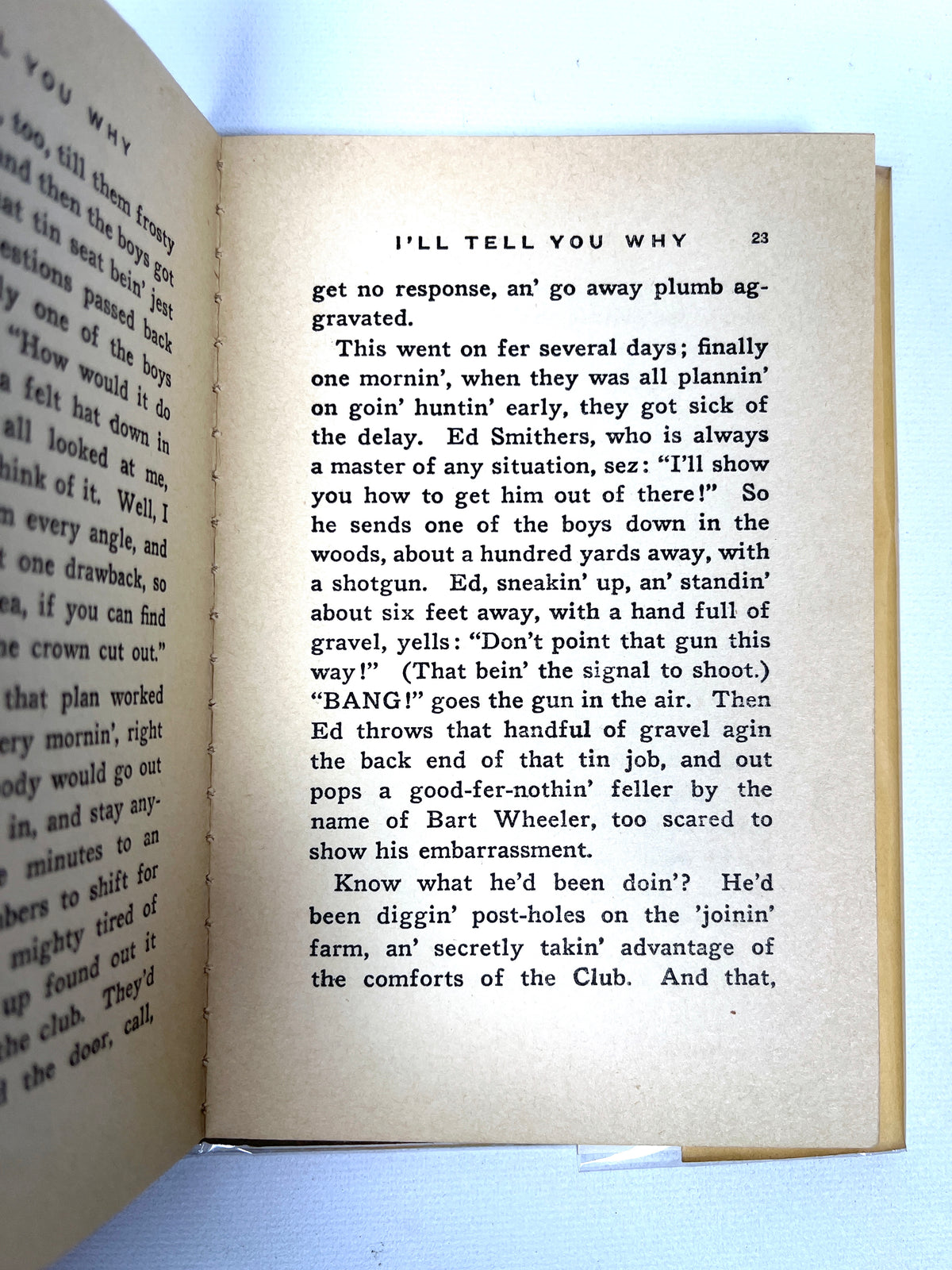 I'll Tell You Why, Chas (Chic) Sale, Illus. by Percy Vogt, 1930, Very Good hardcover w/dust jacket.