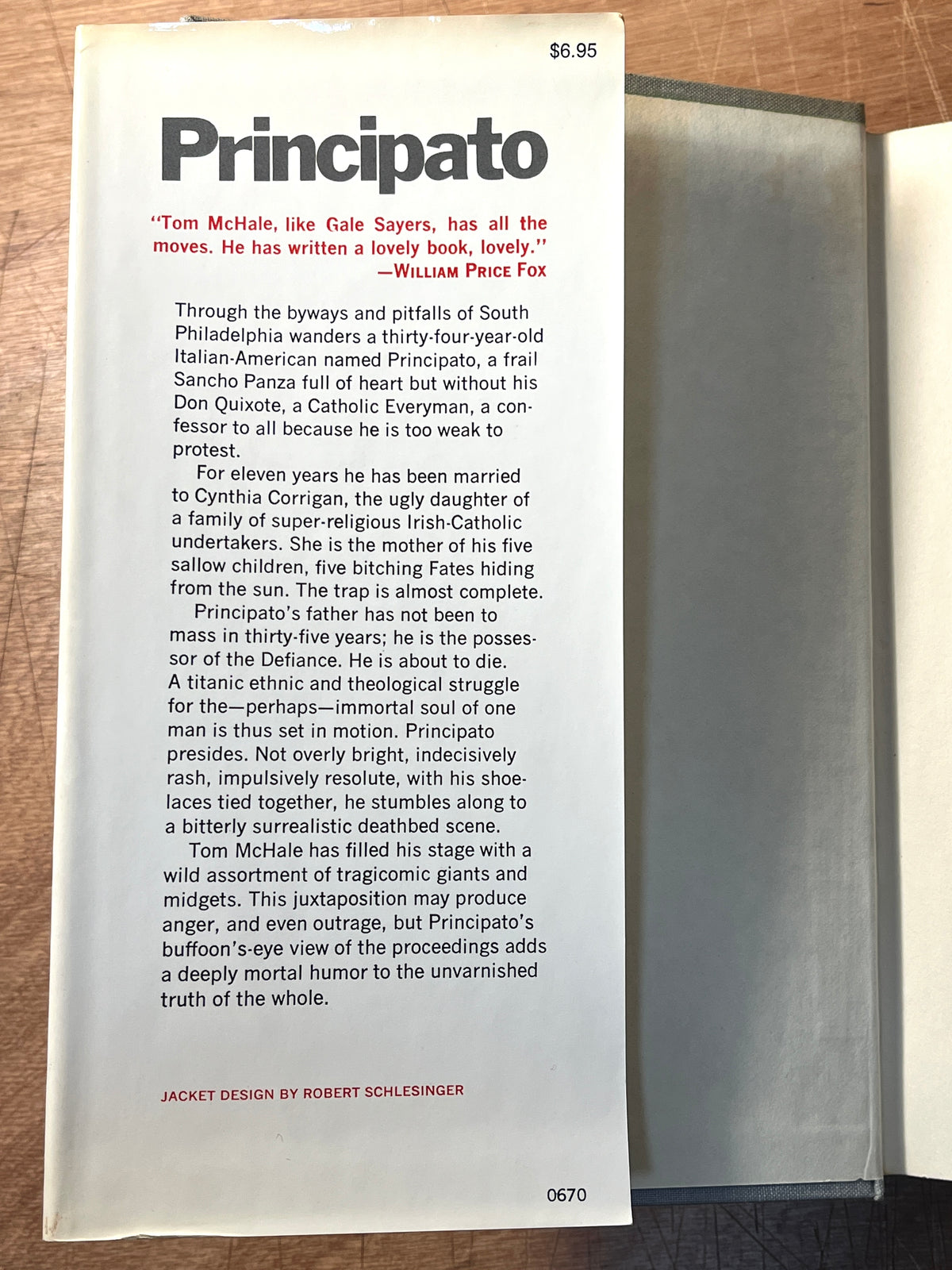 Principato, Tom McHale, The Viking Press, 1st Edition, 2nd Printing, 1970, HC, VG.