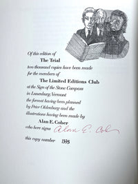 The Trial, Franz Kafka, Alan E. Cober, Limited Editions Club, 1975, Fine in slipcase