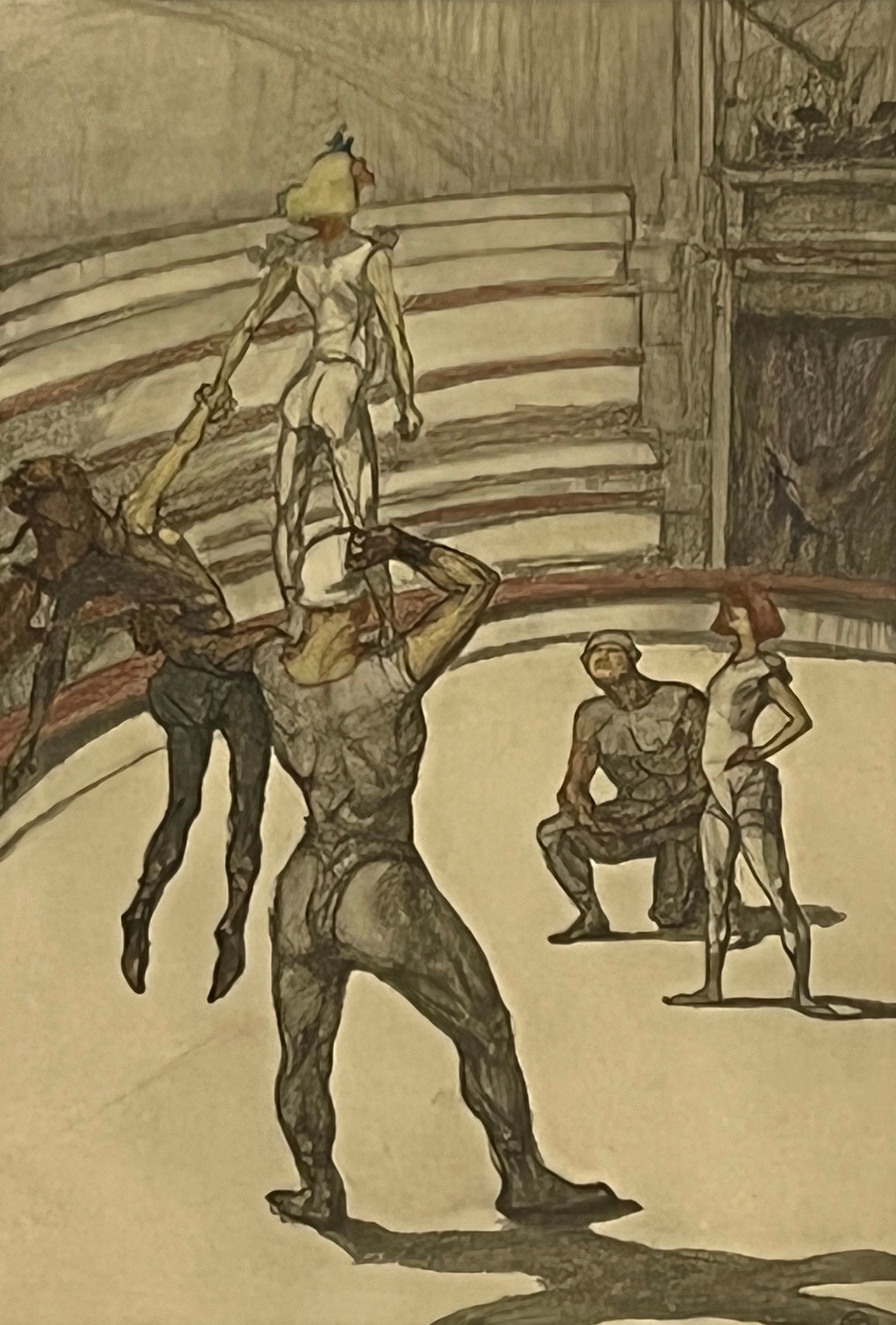 "Circus Acrobats", Henri de Toulouse-Lautrec circus drawing, Fine