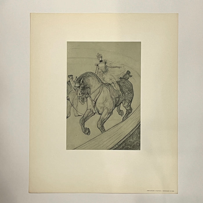 "Bareback Rider", Henri de Toulouse-Lautrec circus drawing, Fine