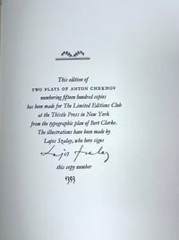 Two Plays, Anton Chekhov, Limited Editions Club, 1966, SIGNED by Szalay