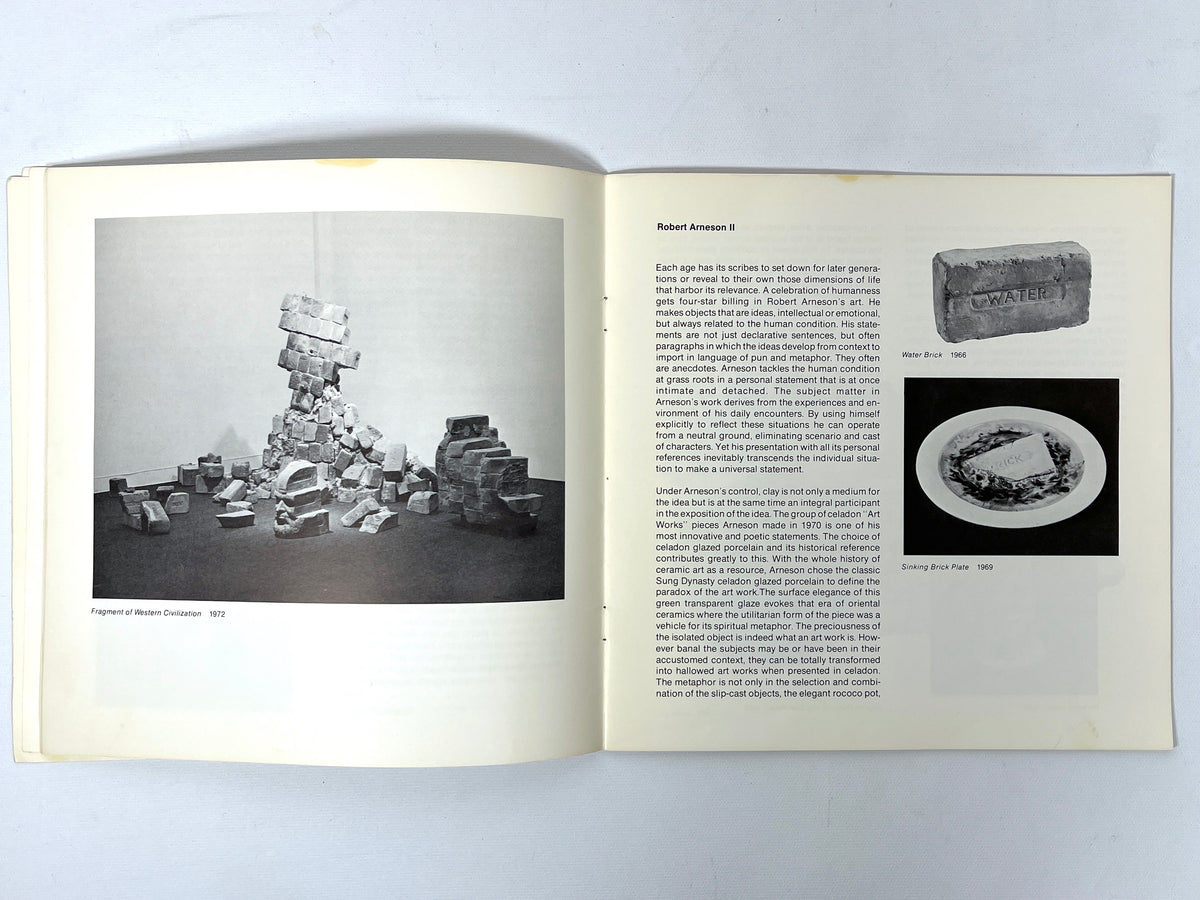 Robert Arneson, Museum of Contemporary Art & San Francisco Museum of Art, 1974, Very Good softcover.