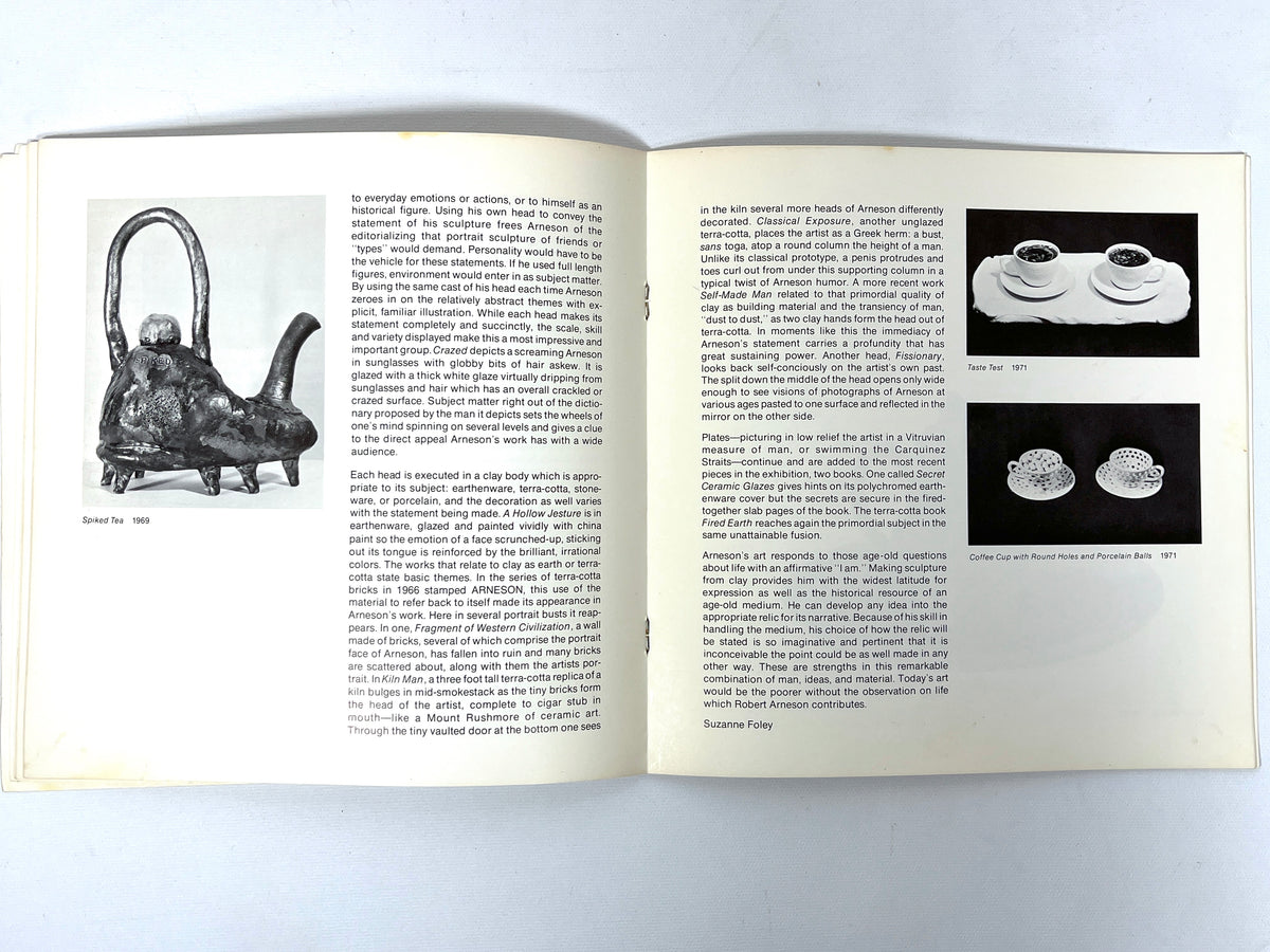 Robert Arneson, Museum of Contemporary Art & San Francisco Museum of Art, 1974, Very Good softcover.