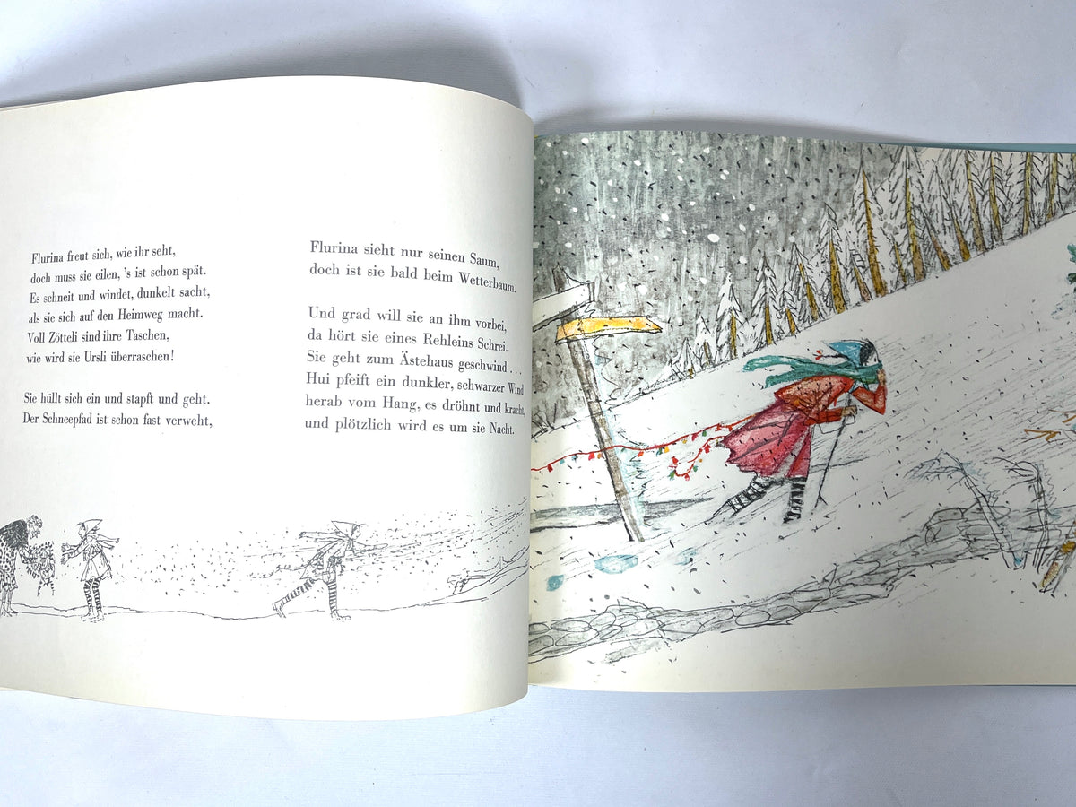 Der Grosse Schnee, Illus. by Alois Carigiet, Text by Selina Chonz, 1st Ed., 1955, Very Good hardcover.