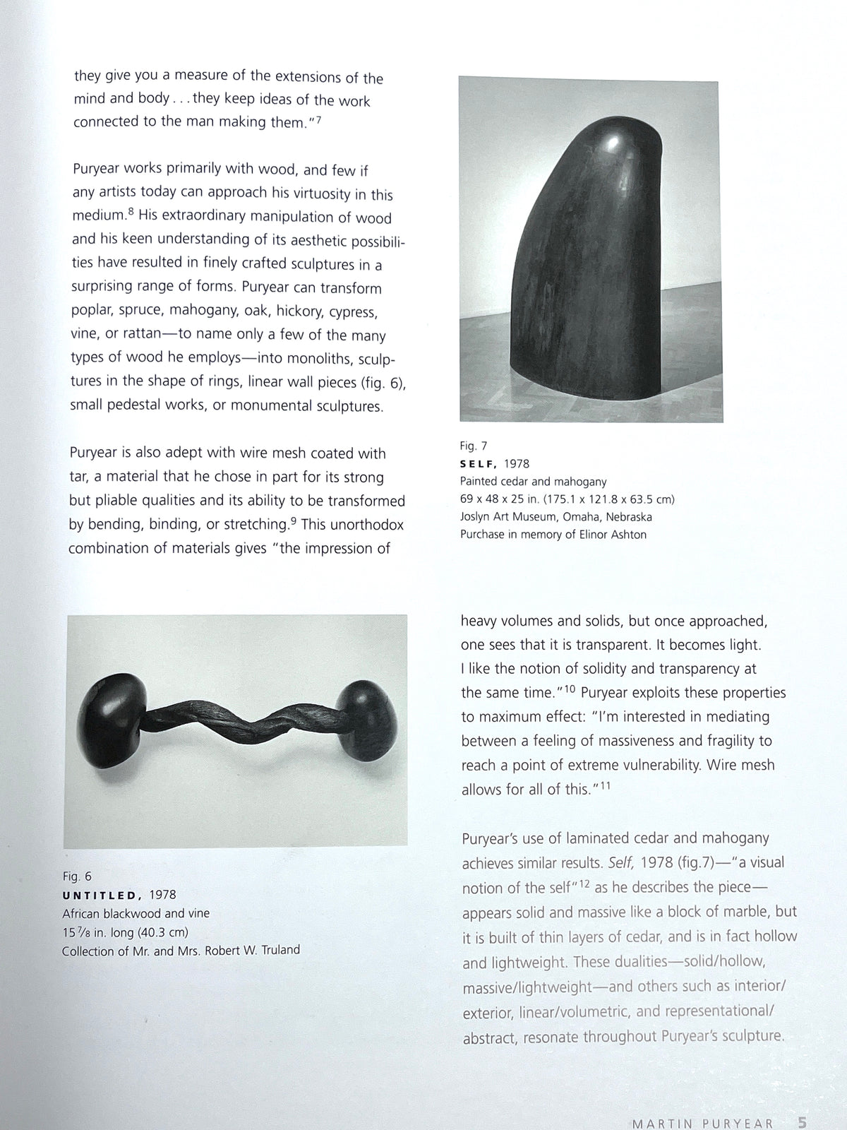 Martin Puryear, Margo A. Crutchfield, exhibit catalog, 2001, Very Good SC