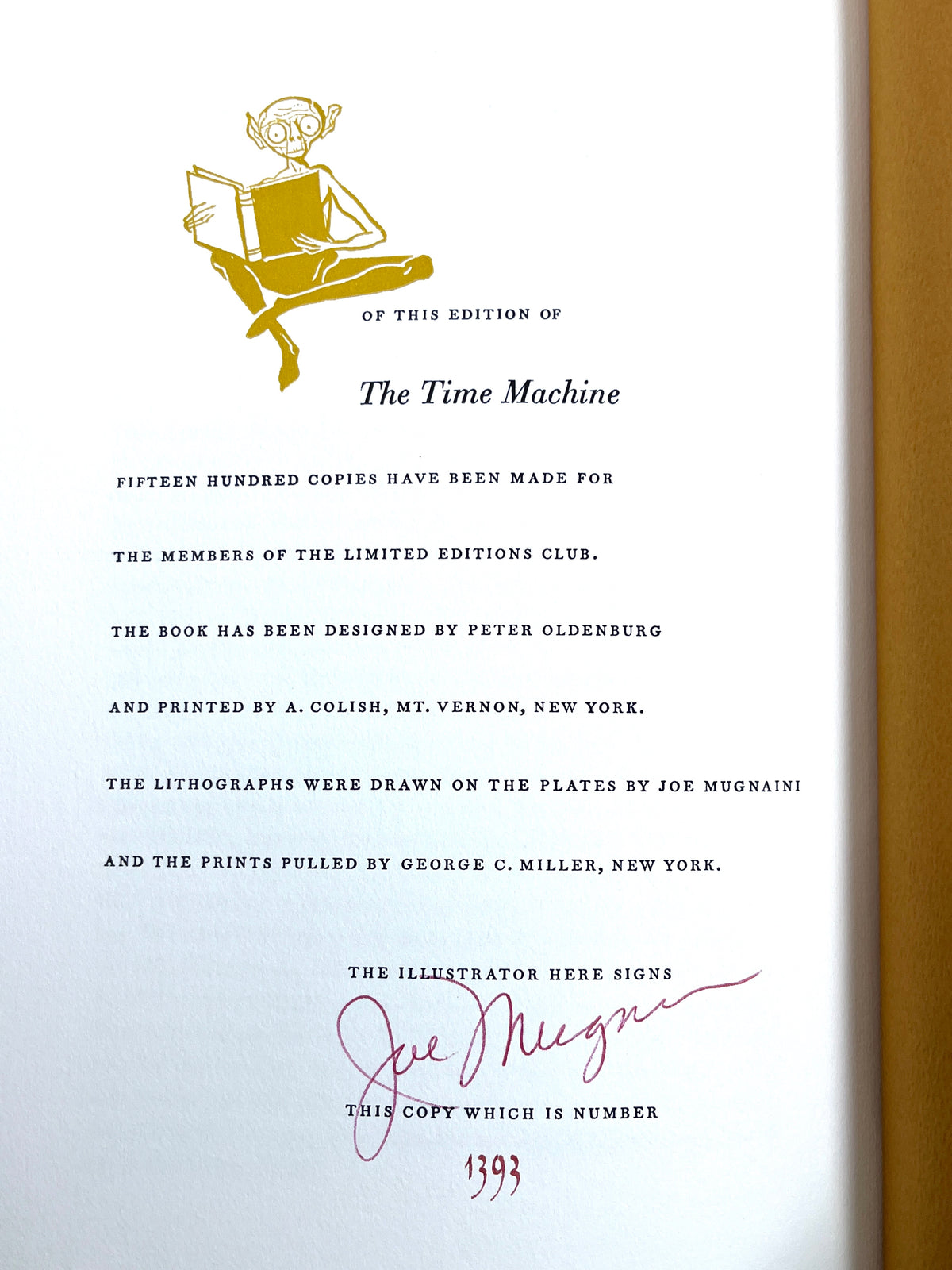 H.G. Wells, The War of the Worlds/The Time Machine, Illus. by Joe Mugnaini, Limited Editions Club, SIGNED, 1964, VG HC w/slipcase.