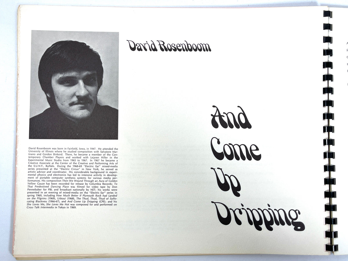 Source: Music of the Avant-Garde, Vol. 3, No. 2, Issue 6, July 1969, Good+ softcover.