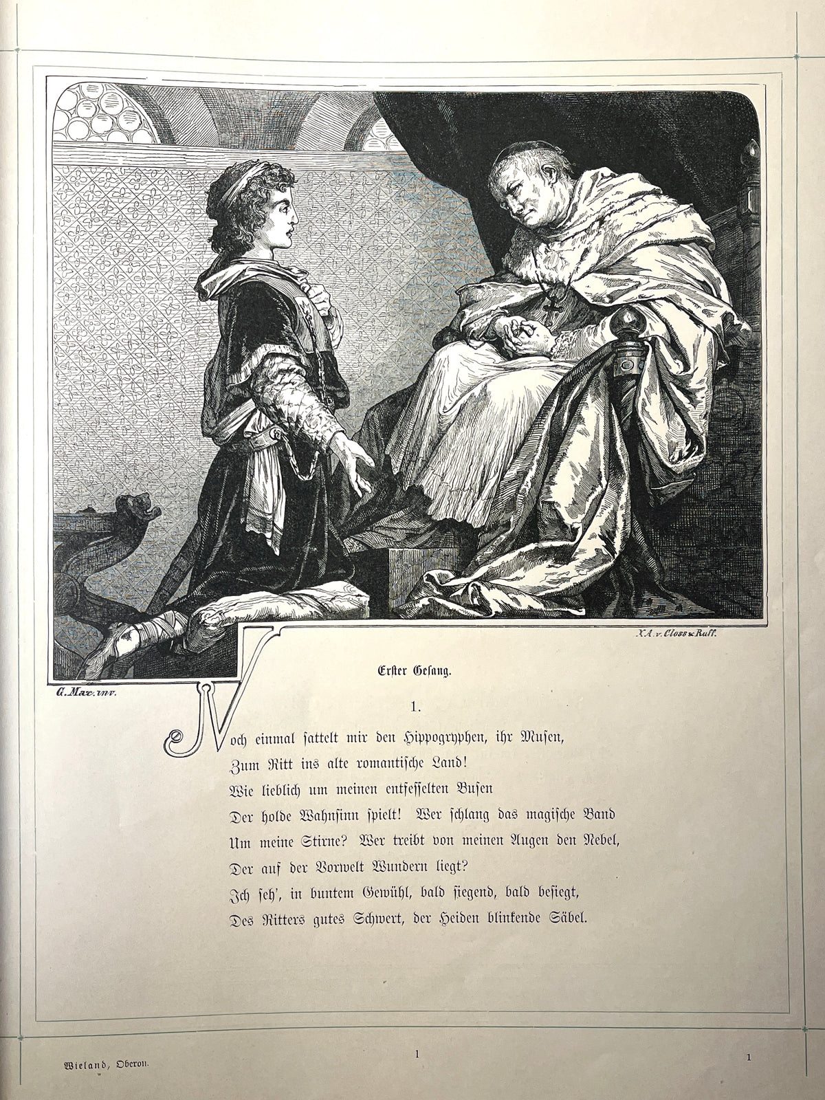 Oberon, C. M. Wieland, c. 1870, Epic Poem, Beautiful Illustrations, Very Good