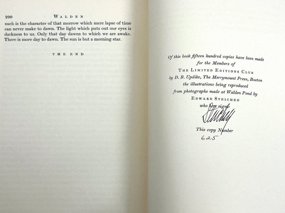 Walden, or Life in the Woods, Henry Thoreau, Limited Editions Club, Edward Steichen, SIGNED