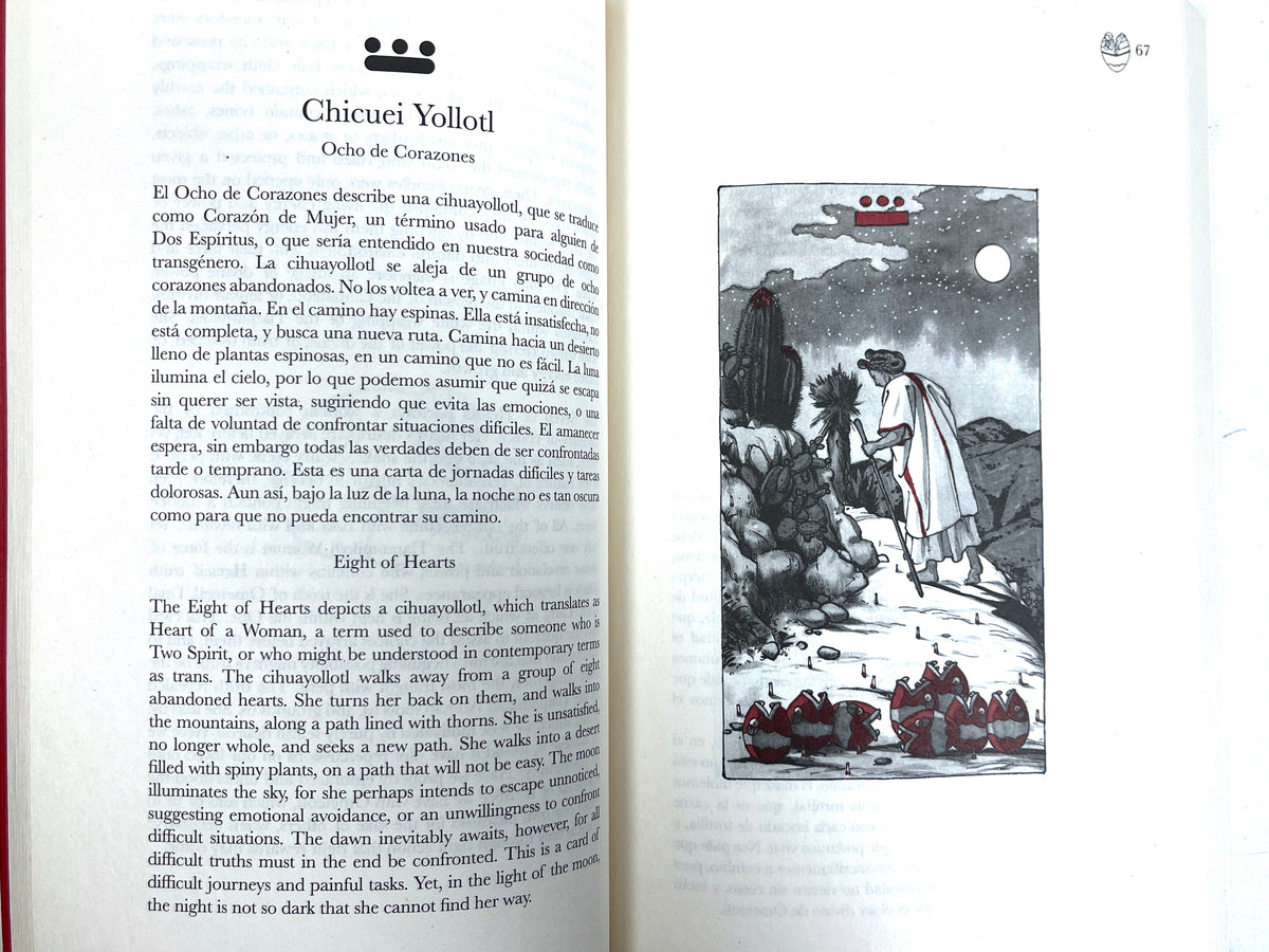 Tarot Yohualli Ehecatl book and deck, Chicome Itzcuintli Amatlapalli, 2021, NF SC