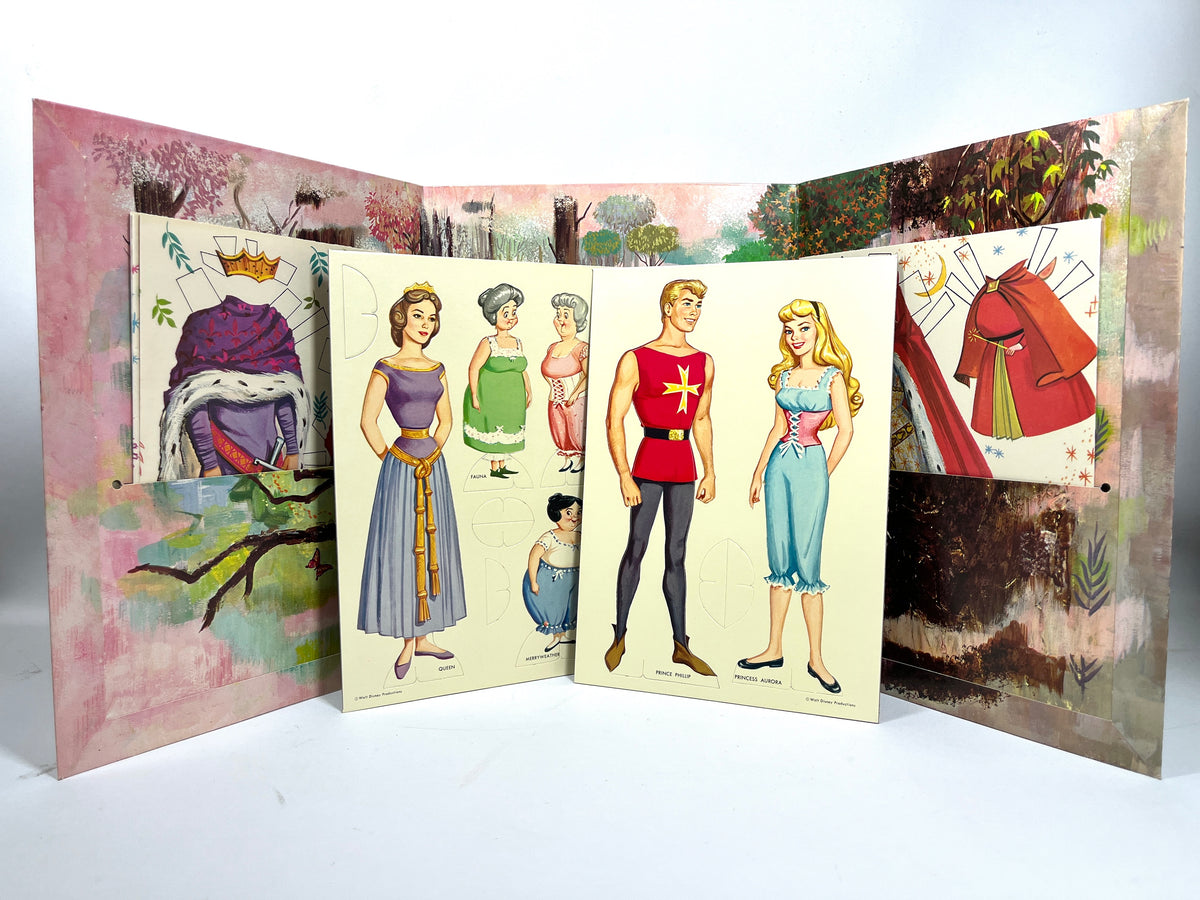 Walt Disney's Sleeping Beauty 6 Cut-Out Paper Dolls, Whitman, Authorized Edition, 1959, Near Fine ephemera.